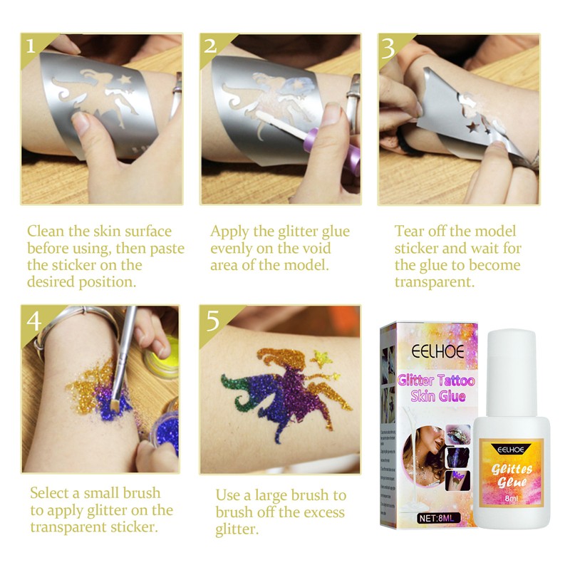 Glitter Tattoo Paint Manufacturer - OEM 8ml Halloween Carnival Themed Parties Makeup