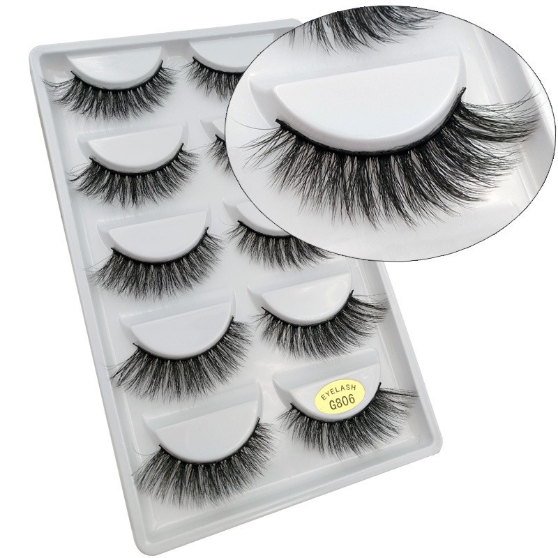 False Eyelashes Manufacturer - OEM/ODM Wholesale 5 Pairs Natural Black 1-1.5cm G800