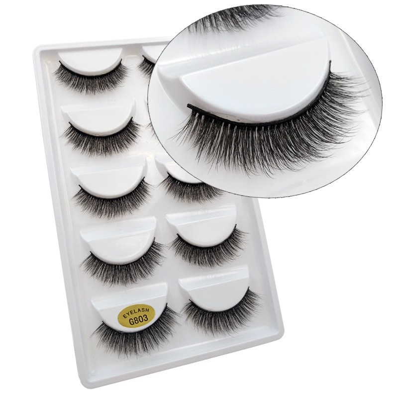 False Eyelashes Manufacturer - OEM/ODM Wholesale 5 Pairs Natural Black 1-1.5cm G800