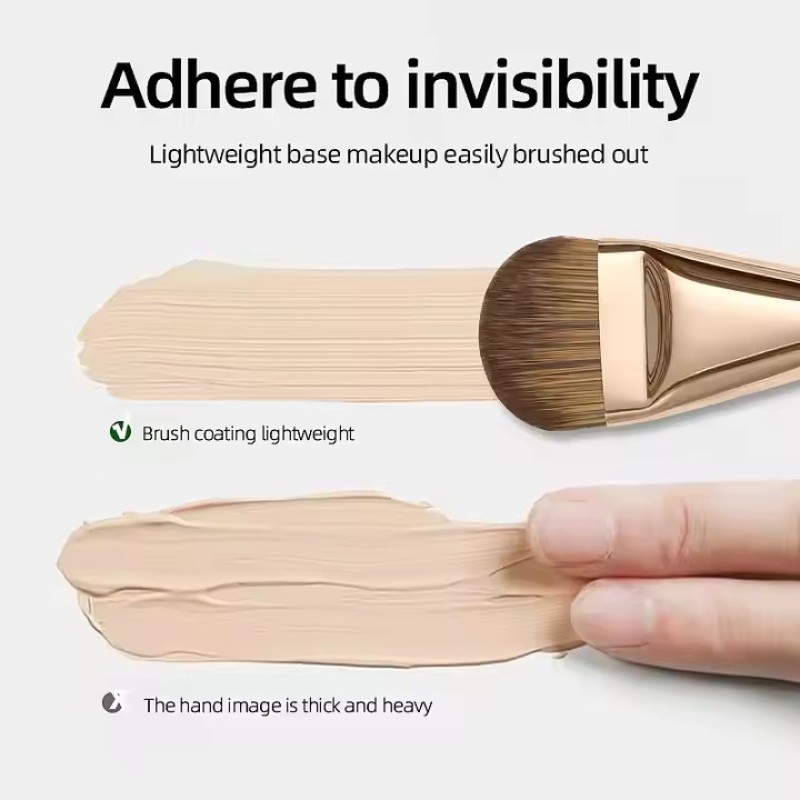 Foundation Make-up Brush Manufacturer - OEM Private Label Cream Ultra-thin Tongue-shaped Flat