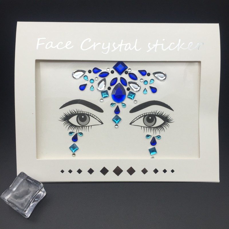 Face Jewels Manufacturer - OEM Rave Festival Stick on Crystals Glitter Rainbow Tears