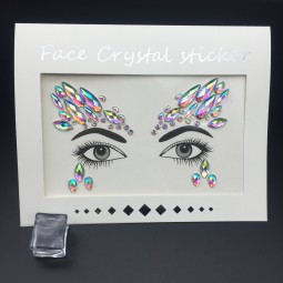 Face Jewels Manufacturer - OEM Rave Festival Stick on Crystals Glitter Rainbow Tears