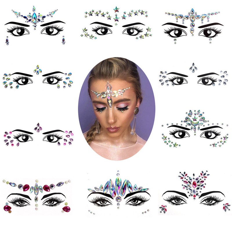 Face Stickers Manufacturer - OEM/ODM Wholesale Party Rhinestone Crystal Eye Body