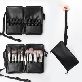 Makeup Brush Bag Manufacturer - OEM Private Label Black Waterproof Folding Travel Waist