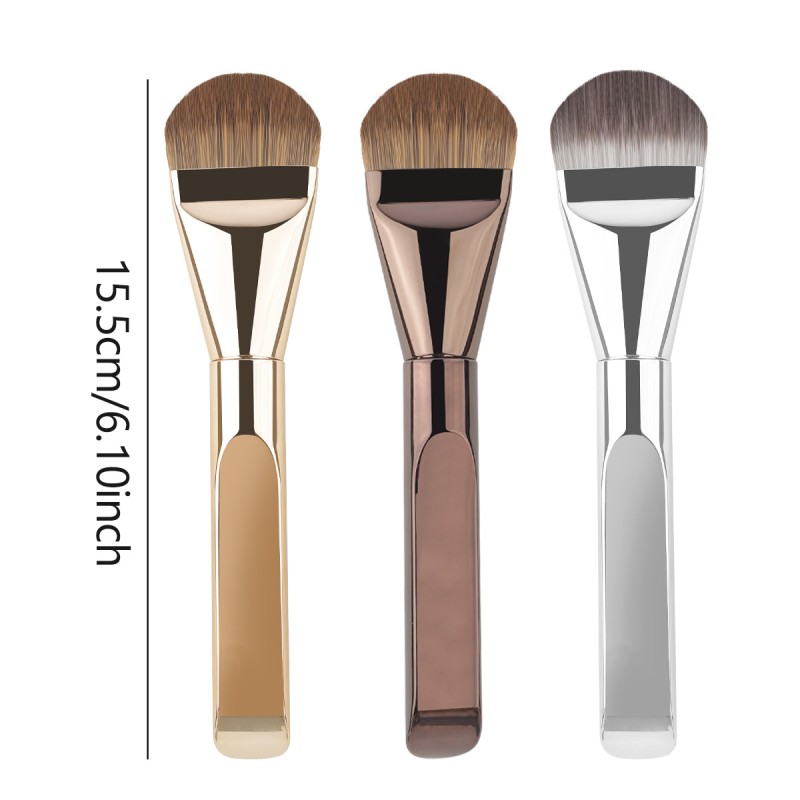 Liquid Foundation Brush Manufacturer - OEM Customized Logo Soft Silver Gold Unique Professional