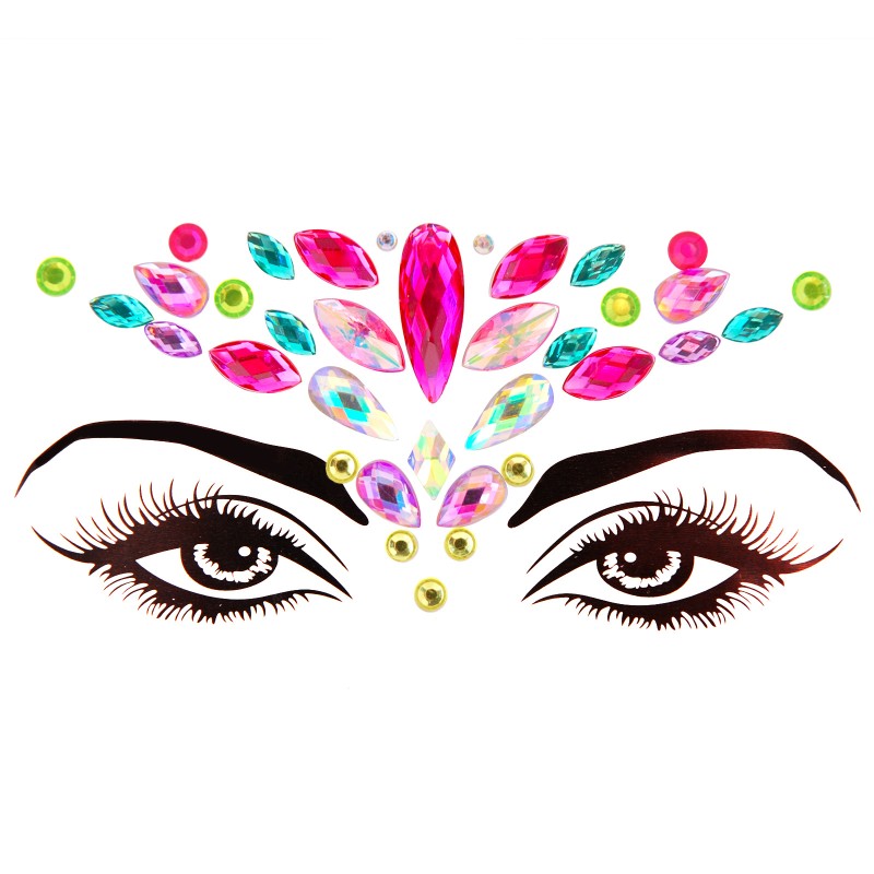 Face Gems Manufacturer - OEM Genya Women Mermaid Glitter Rhinestone Festival Eyes