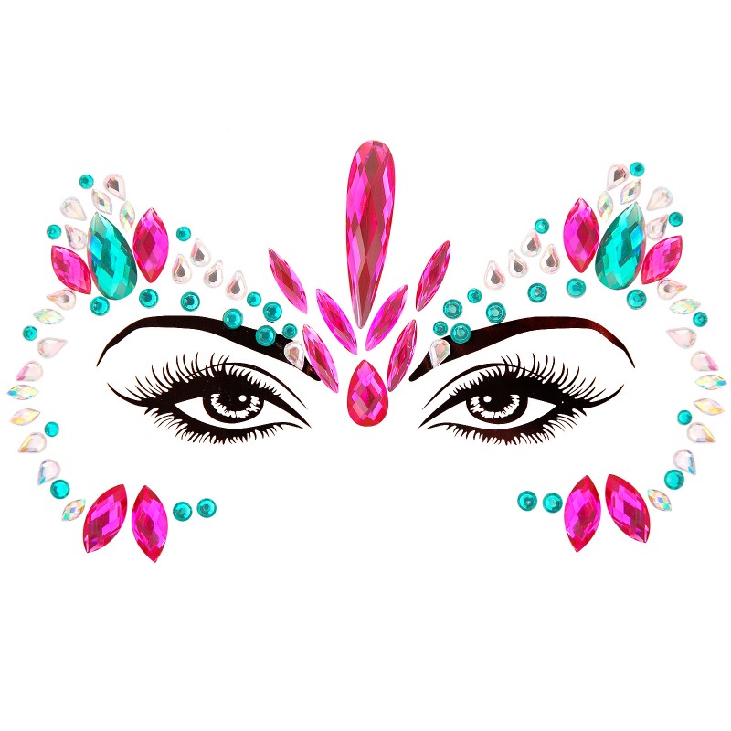 Face Gems Manufacturer - OEM Genya Women Mermaid Glitter Rhinestone Festival Eyes