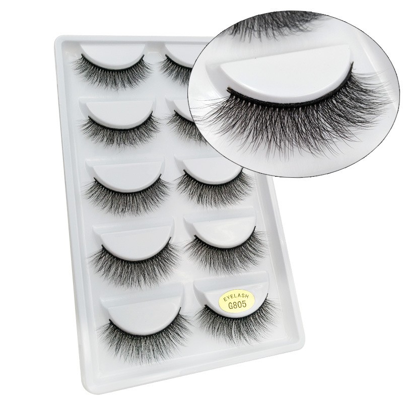 False Eyelashes Manufacturer - OEM/ODM Wholesale 5 Pairs Natural Black 1-1.5cm G800