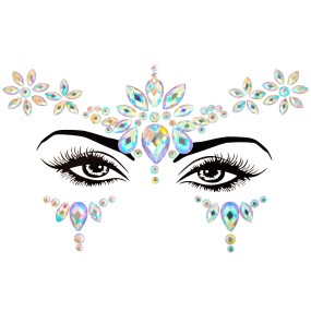 Face Gems Manufacturer - OEM Genya Women Mermaid Glitter Rhinestone Festival Eyes