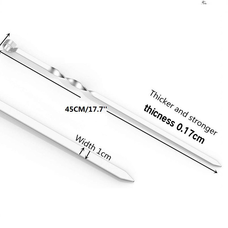 Barbecue Skewers Factory - 45CM Stainless Steel Meat Stick