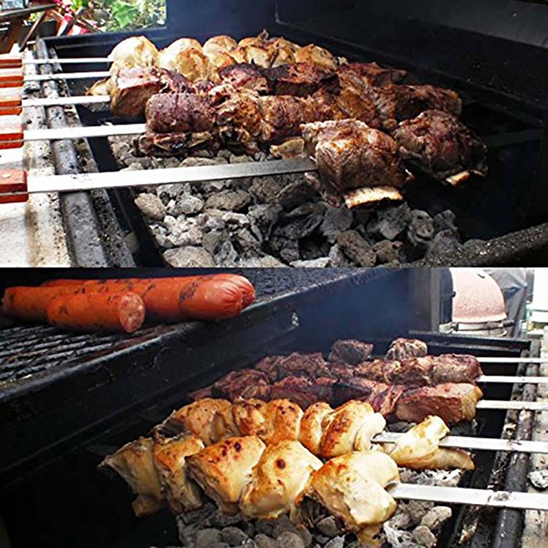 BBQ Skewers Supplier - Large Stainless Steel Oak Wood Handle