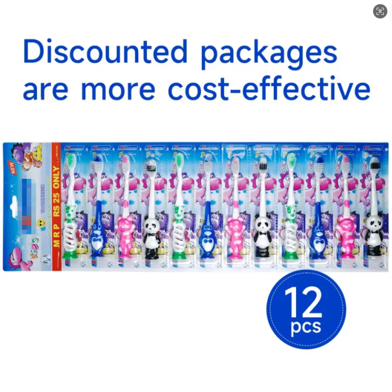 Kids Toothbrush Supplier - 12pcs Cartoon Animal-shaped Soft