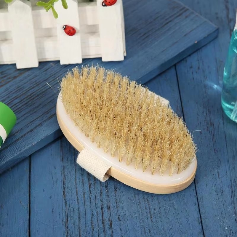 Body Brush Factory - Natural Bristle Wooden Bath Massager