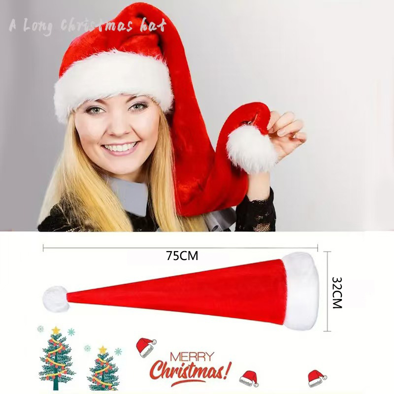 Christmas Hat Manufacturer - Long Plush Velvet Santa Party