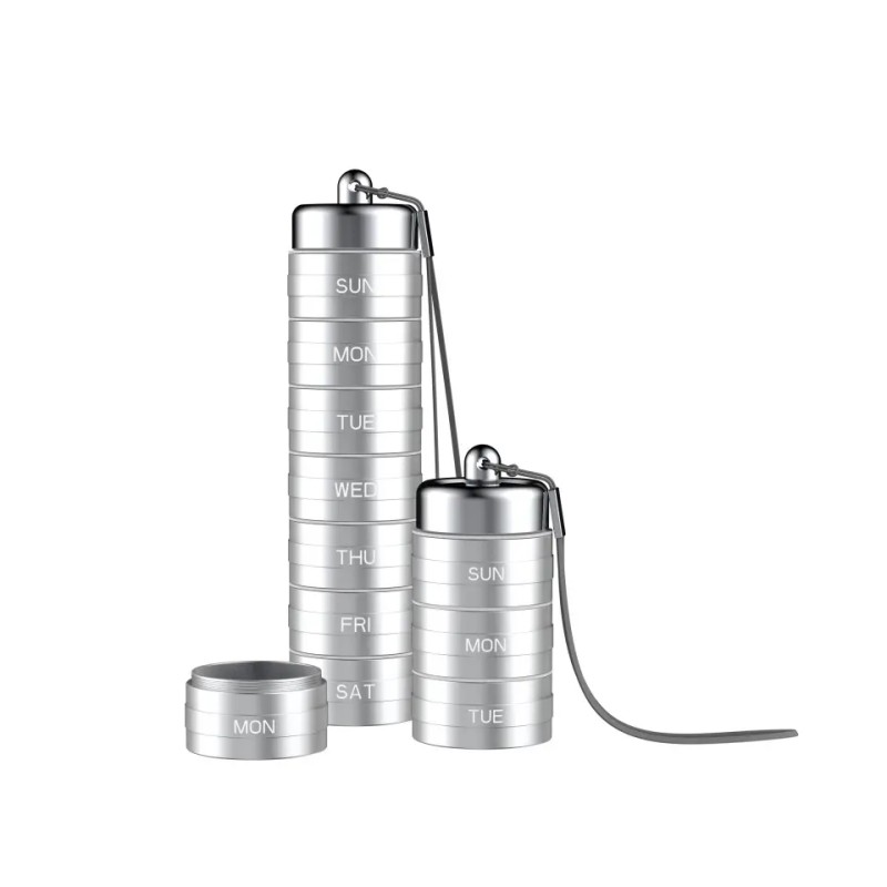 Metal Pill Organizer Supplier - Moisture Proof Stackable 7 Day