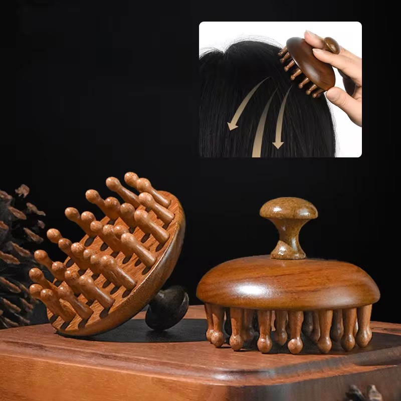 Scalp Massager Factory - Sandalwood Guasha Circular Tooth Comb