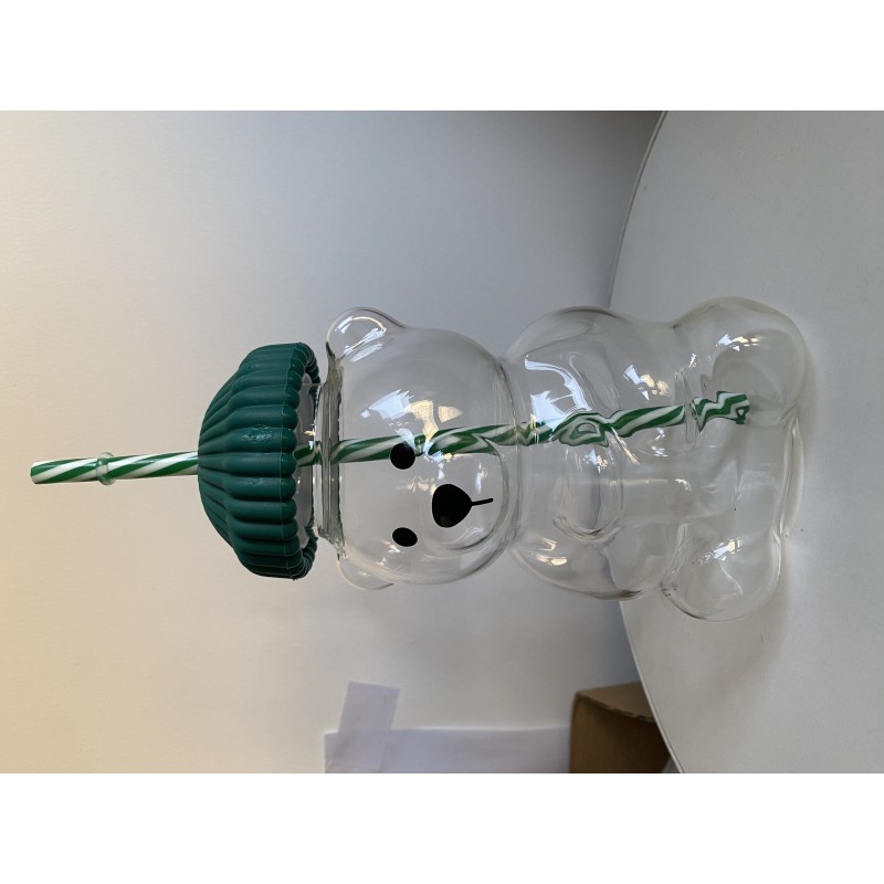 Travel Mug Factory - Bear-Shaped Glass with Straw 6-12 Hours