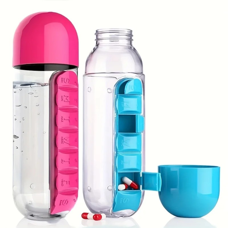 Water Bottle Factory - Built-in Pill Box Portable Outdoor