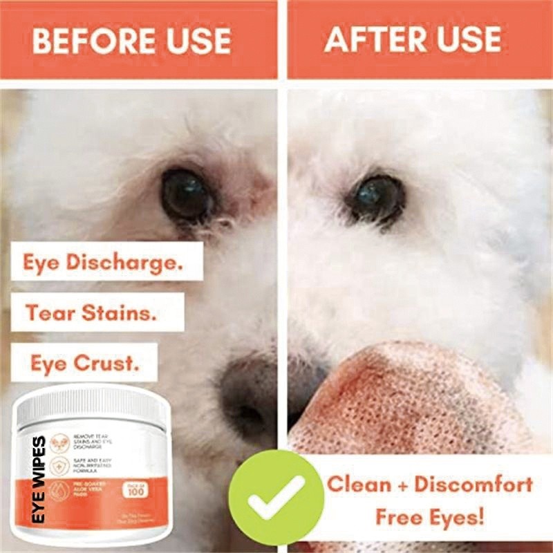 Dog Tear Stain Wipes Manufacturer - OEM Factory Sale Remove Eye Crust Discharge Soothing Aloe Vera