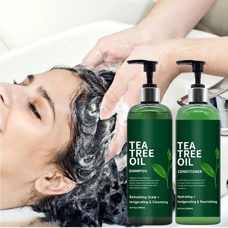 Tea Tree Oil Shampoo Set Manufacturer - OEM Refreshing Anti-Hair Loss Oil Control Moisturizing
