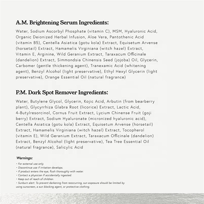 Kojic Acid Serum Manufacturer - OEM Day Night Blemishes Treatment Whitening Vitamin C Liquid