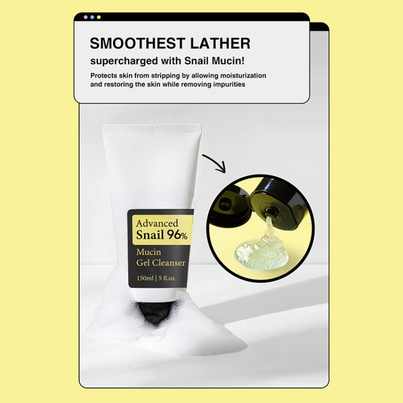 Snail Mucin Cleanser Manufacturer - OEM Advanced Gel Deep Cleansing Facial Exfoliating Skin Care