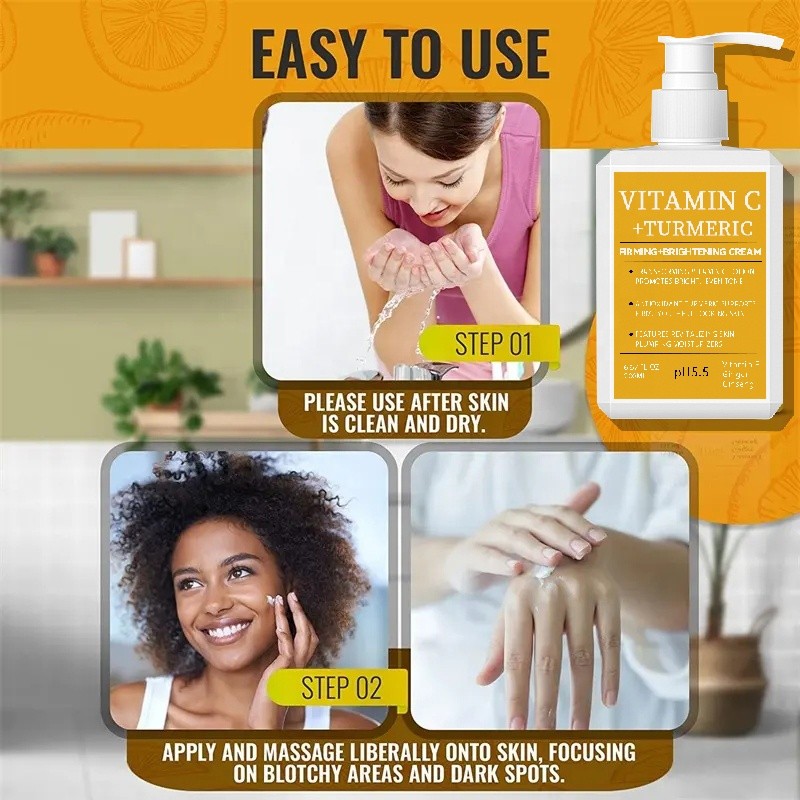 Turmeric Face Cream Manufacturer - OEM Vitamin C Brightening Anti Aging Moisturizer with Ginger