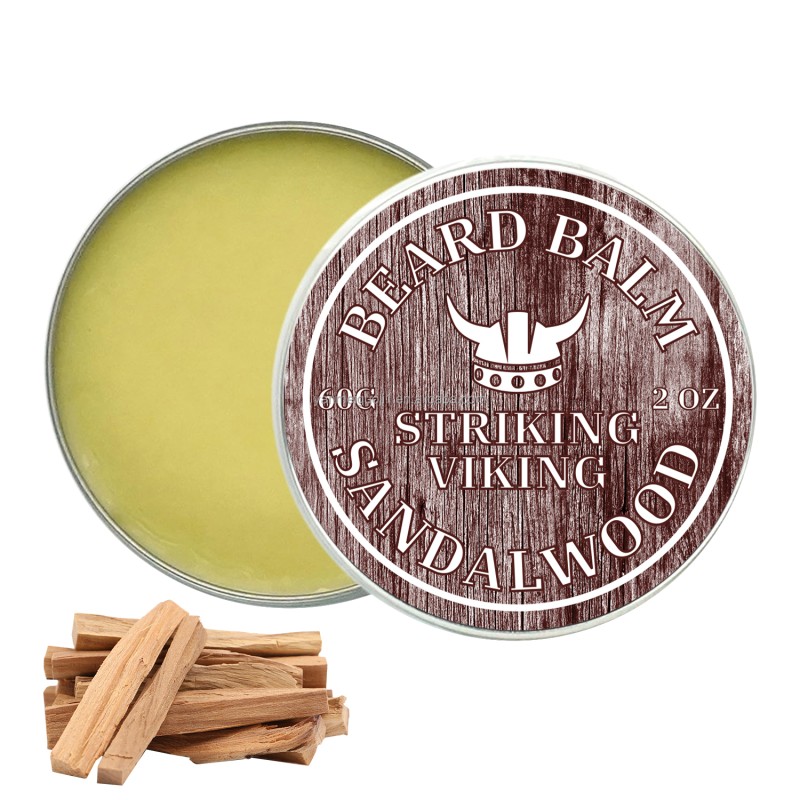 Beard Wax Manufacturer - OEM Sandalwood Beard Balm with Argan Oil Moisturizer Beeswax for Men