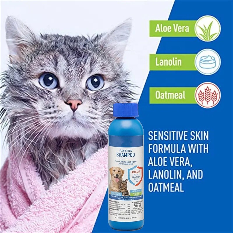 Flea Tick Pet Shampoo Manufacturer - OEM Factory Sale Vegan Remove Mites Anti Itch Relieve Dry