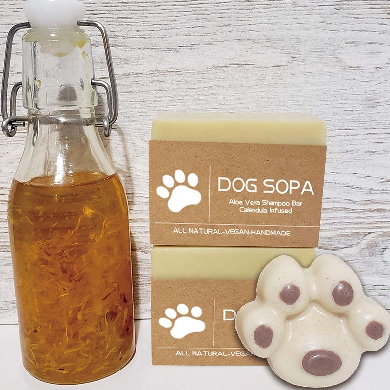 Pet Soap Bar Manufacturer - OEM Natural Dog Shampoo Organic Virgin Coconut Infused Calendula