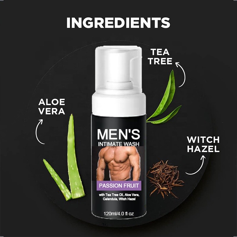 Men's Intimate Wash Manufacturer - OEM Natural Organic Aloe Vera Tea Tree Portable Customizable