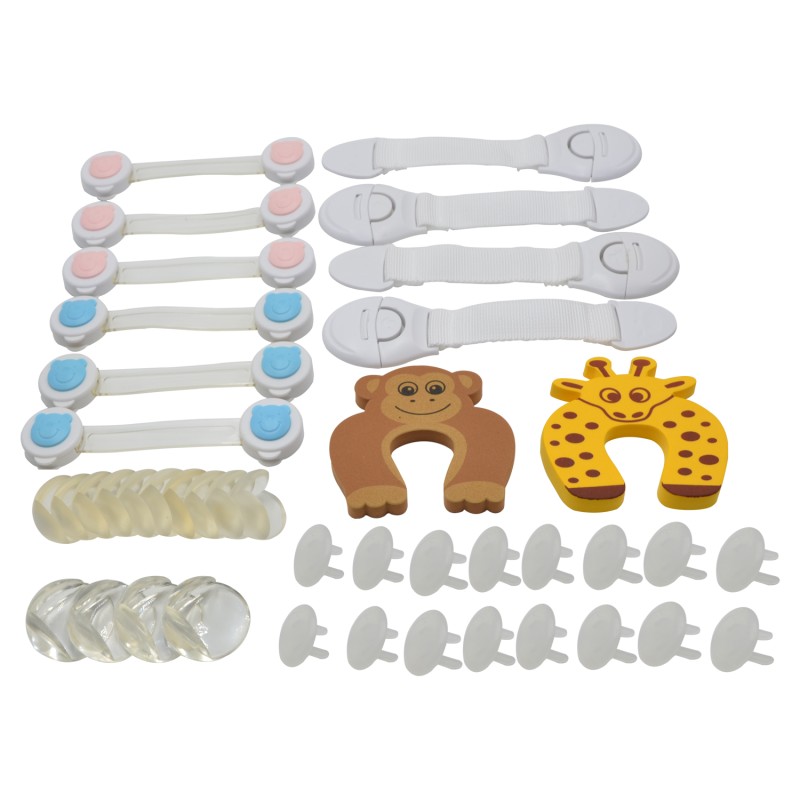 Baby Proofing Set Factory - 42 Pcs Cabinet Locks Corner Guards