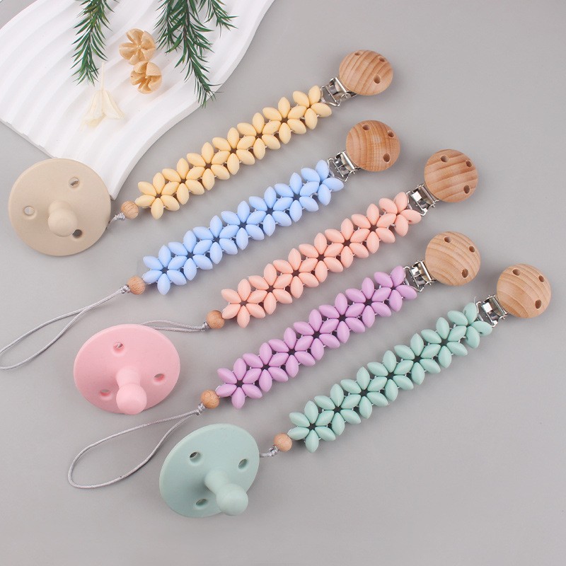 Pacifier Clip Supplier - Flower Shape Anti Drop Beads