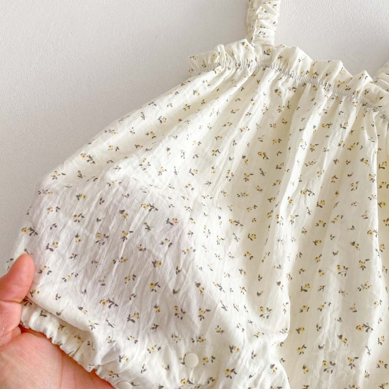 Baby Romper Supplier - Cotton Striped Bear Lapel Button Closure