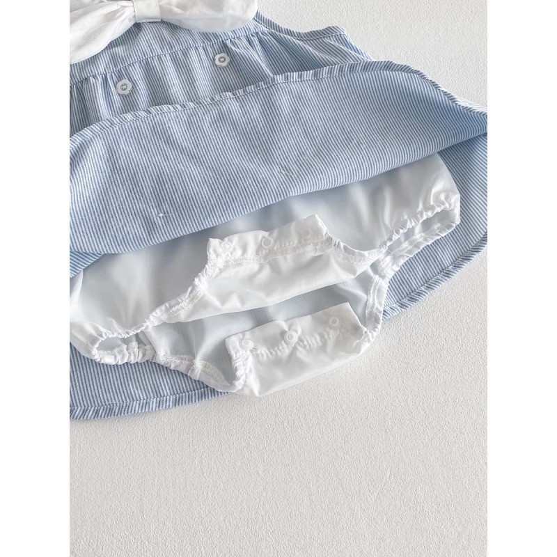 Baby Bodysuit Factory - Sleeveless Hooded Striped Cotton