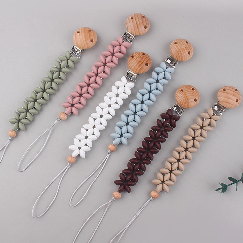 Pacifier Clip Supplier - Flower Shape Anti Drop Beads