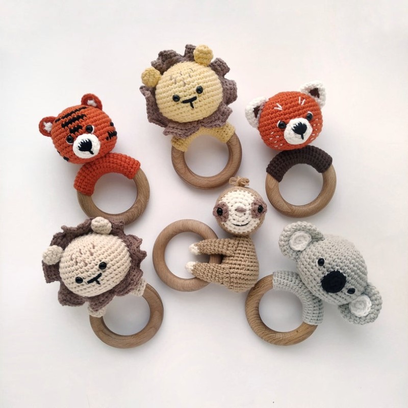 Baby Teether Supplier - Beech Animals Design Silicone Beads