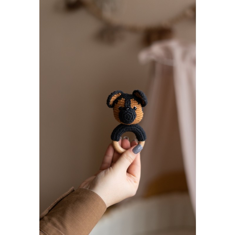 Baby Teether Manufacturer - Cotton Crochet Rattle Wooden Ring