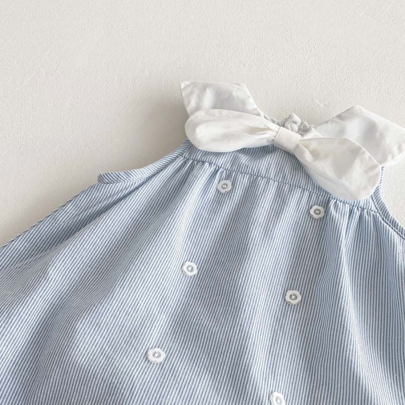 Baby Bodysuit Factory - Sleeveless Hooded Striped Cotton