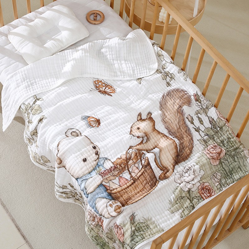 Swaddle Blanket Supplier - Double Layers Soft Floral Patterns