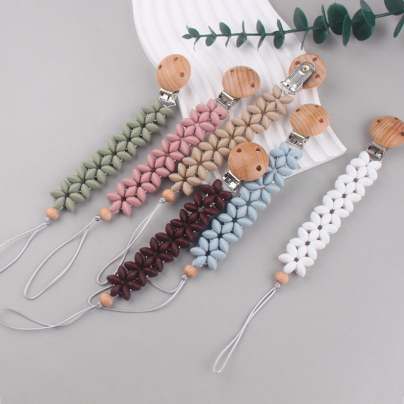 Pacifier Clip Supplier - Flower Shape Anti Drop Beads