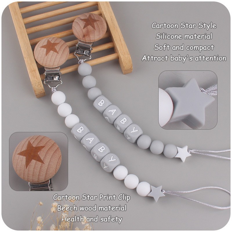 Pacifier Clip Supplier - DIY Beech Wood Anti-Drop Chain