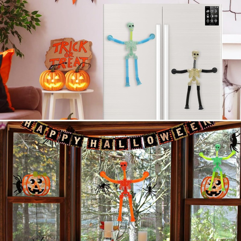 Skeleton Robot Toy Manufacturer - OEM Stretching Suction Cup Luminous Spring Halloween Children's Gift