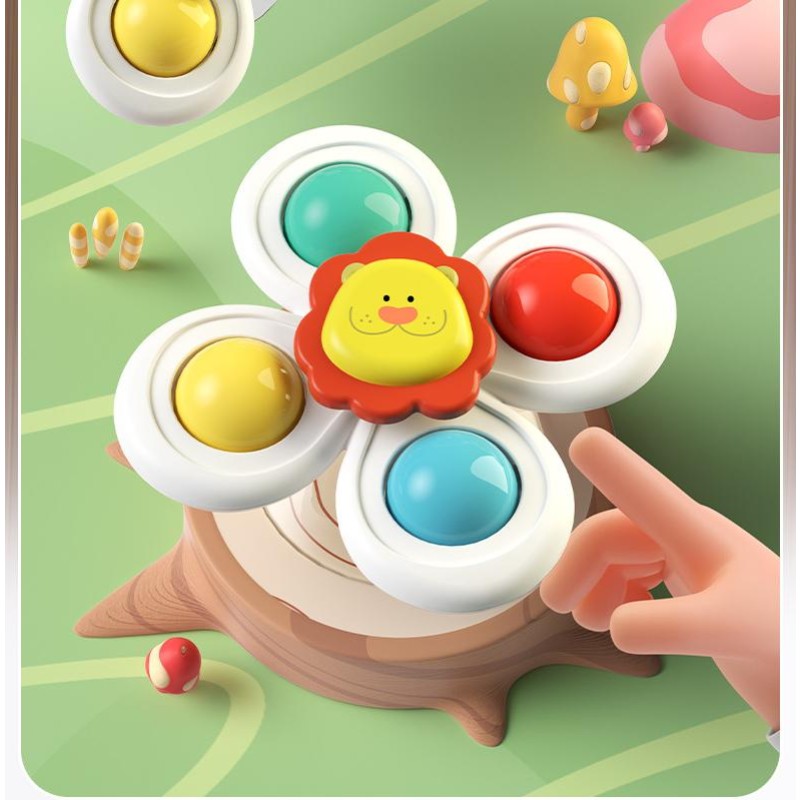 Children's Dining Table Toy Manufacturer - OEM Suction Cup Rotating Music Baby Puzzle Early Education Gyroscope