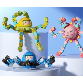 Face Changing Gyroscope Manufacturer - OEM Fingertip Mechanical Deformable Night Light Puzzle Rotation