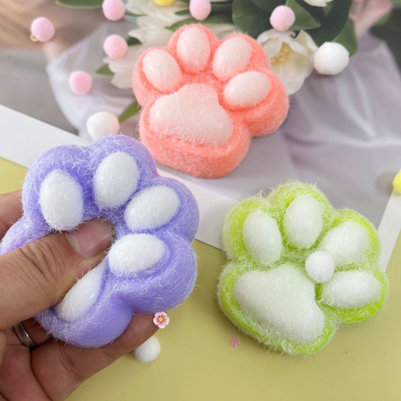 Cat Paw Stress Ball Manufacturer - OEM Shaped Cute Colorful Slow Rebound Silicone Squeeze Toy