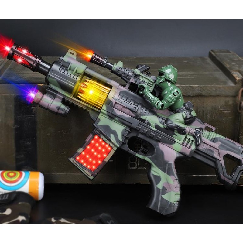 Children's Toy Gun Manufacturer - OEM Team Spirit Set Electric Music Sound Light Simulated Submachine Guns