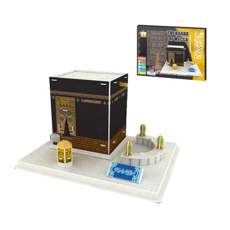 3D Paper Puzzle Manufacturer - OEM World-Famous Mosque Al-Haram DIY Assemble Kaaba Model Made of Wood