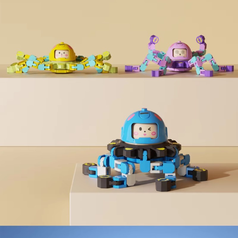 Face Changing Gyroscope Manufacturer - OEM Fingertip Mechanical Deformable Night Light Puzzle Rotation