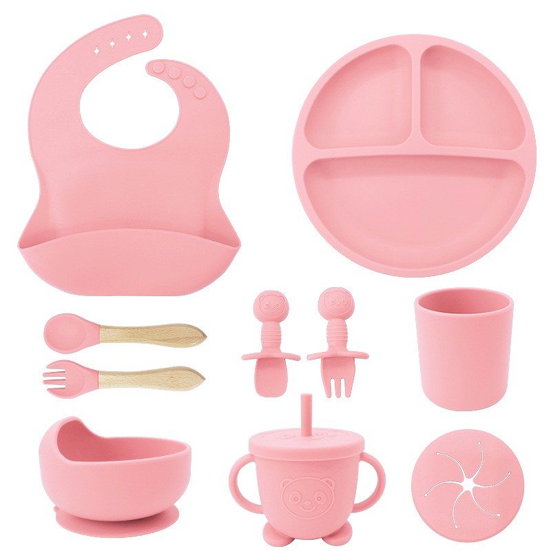 Baby Dining Set Manufacturer - OEM Silicone Tableware Bibs Bowls Cups Training Meals Supplies